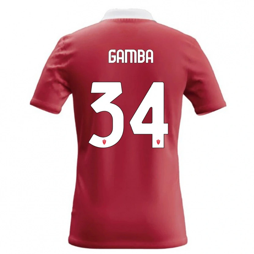 Danxen Enfant Maillot Alberto Gamba #34 Rouge Blanc Tenues Domicile 2026/27 T-Shirt
