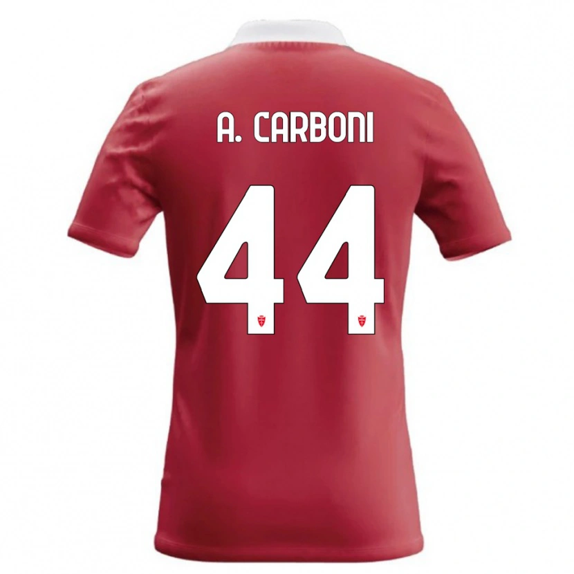 Danxen Enfant Maillot Andrea Carboni #44 Rouge Blanc Tenues Domicile 2026/27 T-Shirt