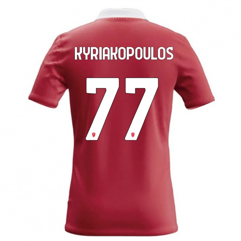 Danxen Enfant Maillot Georgios Kyriakopoulos #77 Rouge Blanc Tenues Domicile 2026/27 T-Shirt