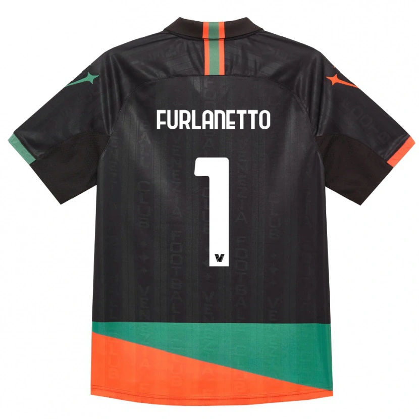 Danxen Enfant Maillot Gabriele Furlanetto #1 Noir Orange Vert Tenues Domicile 2026/27 T-Shirt