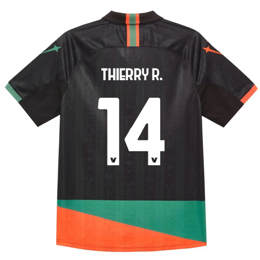 Danxen Enfant Maillot Thierry Correia #14 Noir Orange Vert Tenues Domicile 2026/27 T-Shirt