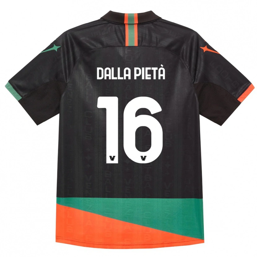 Danxen Enfant Maillot Leonardo Dalla Pietà #16 Noir Orange Vert Tenues Domicile 2026/27 T-Shirt