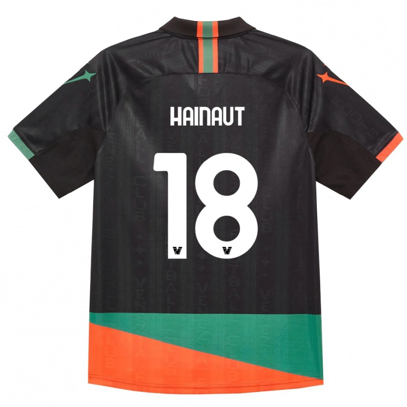 Danxen Enfant Maillot Antoine Hainaut #18 Noir Orange Vert Tenues Domicile 2026/27 T-Shirt