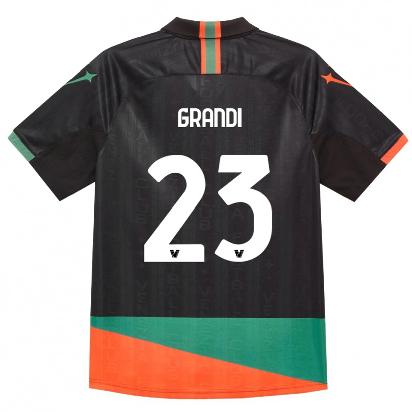 Danxen Enfant Maillot Matteo Grandi #23 Noir Orange Vert Tenues Domicile 2026/27 T-Shirt