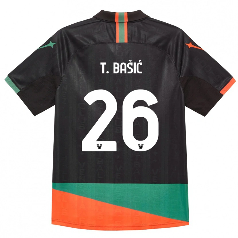 Danxen Enfant Maillot Toma Bašić #26 Noir Orange Vert Tenues Domicile 2026/27 T-Shirt