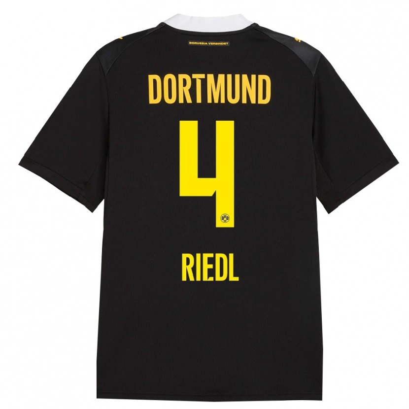 Danxen Enfant Maillot Jan-Luca Riedl #4 Noir Rouge Jaune Tenues Extérieur 2026/27 T-Shirt