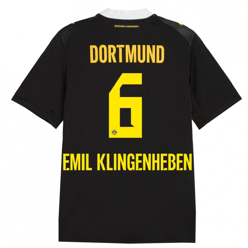 Danxen Enfant Maillot Maximilian Emil Klingenheben #6 Noir Rouge Jaune Tenues Extérieur 2026/27 T-Shirt