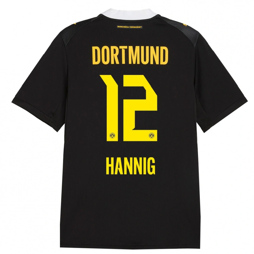 Danxen Enfant Maillot Paul Hannig #12 Noir Rouge Jaune Tenues Extérieur 2026/27 T-Shirt