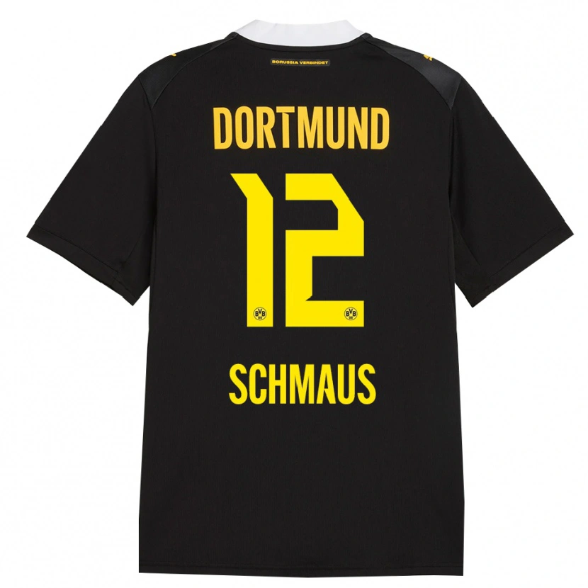 Danxen Enfant Maillot Massimiliano Schmaus #12 Noir Rouge Jaune Tenues Extérieur 2026/27 T-Shirt