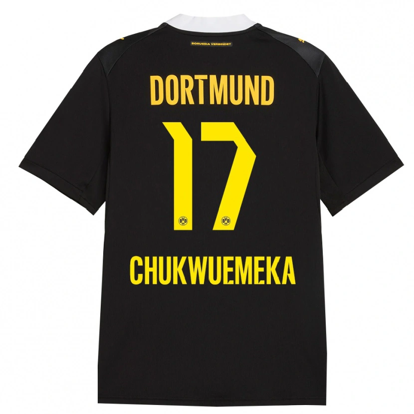 Danxen Enfant Maillot Carney Chukwuemeka #17 Noir Rouge Jaune Tenues Extérieur 2026/27 T-Shirt