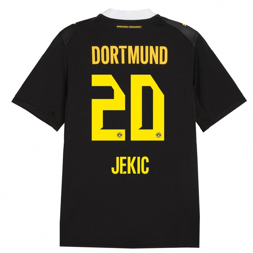 Danxen Enfant Maillot Nikola Jekic #20 Noir Rouge Jaune Tenues Extérieur 2026/27 T-Shirt