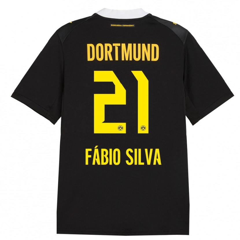 Danxen Enfant Maillot Fábio Silva #21 Noir Rouge Jaune Tenues Extérieur 2026/27 T-Shirt