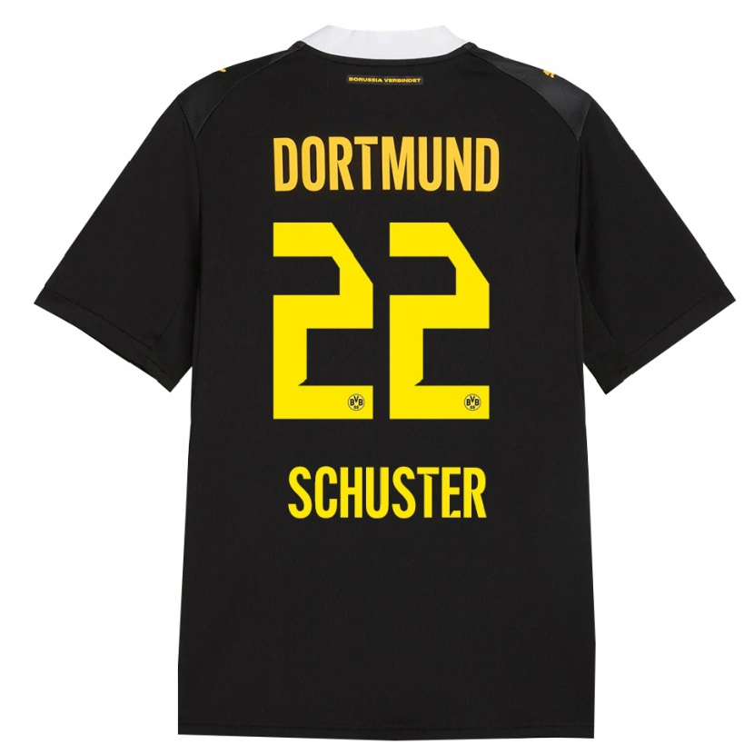 Danxen Enfant Maillot Melanie Schuster #22 Noir Rouge Jaune Tenues Extérieur 2026/27 T-Shirt