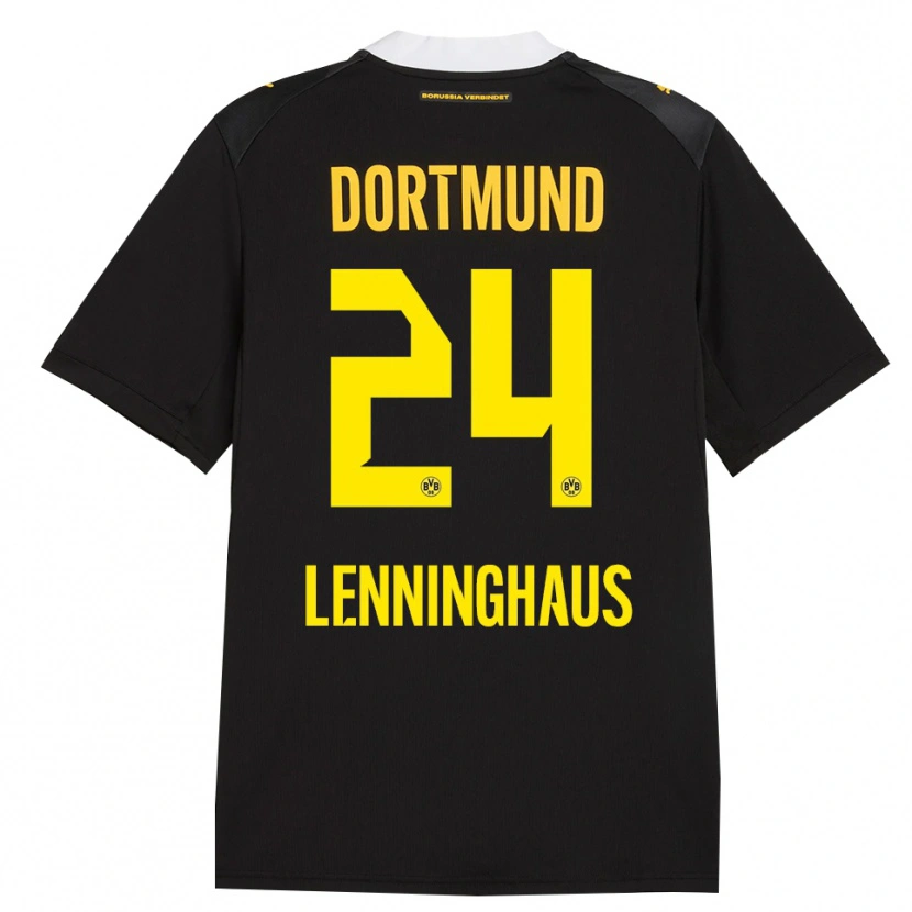 Danxen Enfant Maillot Mika Lenninghaus #24 Noir Rouge Jaune Tenues Extérieur 2026/27 T-Shirt