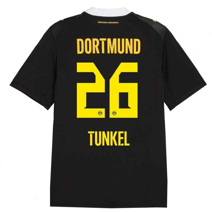 Danxen Enfant Maillot Janis Tunkel #26 Noir Rouge Jaune Tenues Extérieur 2026/27 T-Shirt