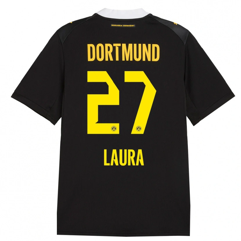 Danxen Enfant Maillot Van Der Heijden Laura #27 Noir Rouge Jaune Tenues Extérieur 2026/27 T-Shirt