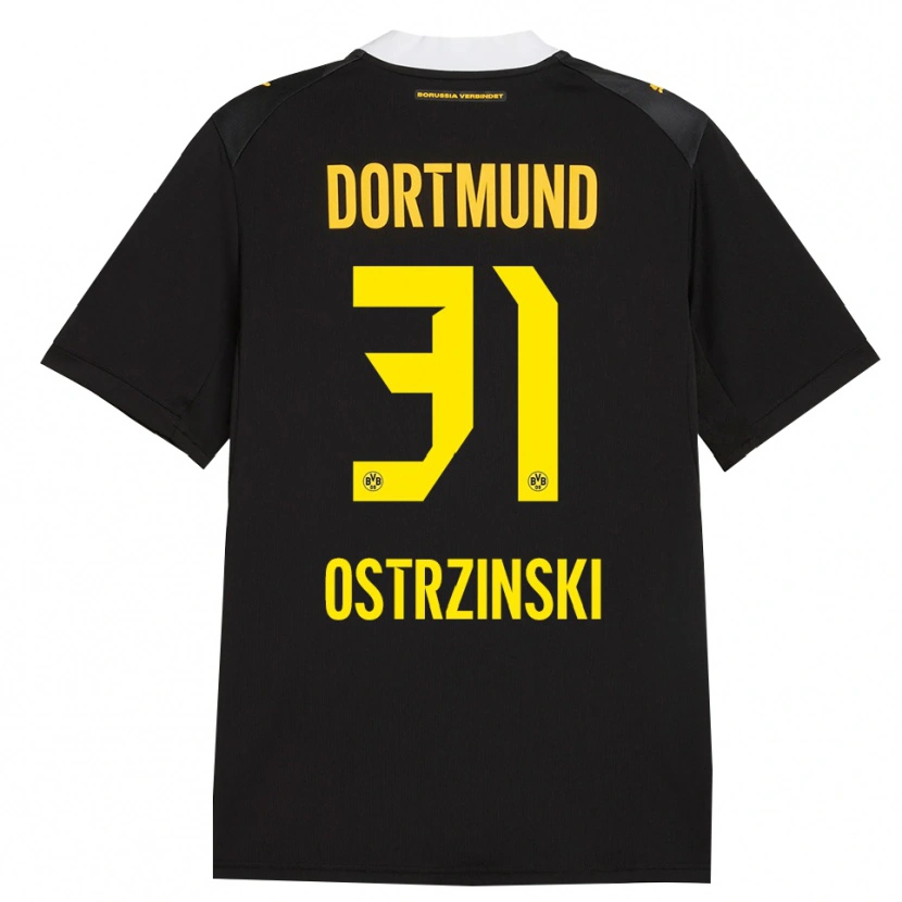 Danxen Enfant Maillot Silas Ostrzinski #31 Noir Rouge Jaune Tenues Extérieur 2026/27 T-Shirt