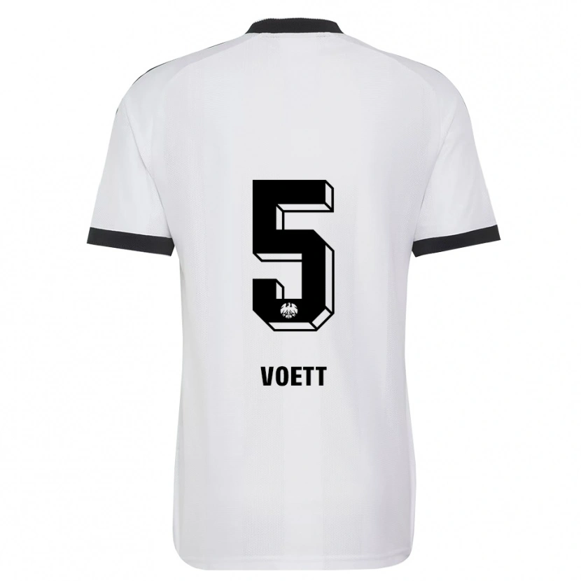 Danxen Enfant Maillot Johannes Vött #5 Noir Blanc Tenues Extérieur 2026/27 T-Shirt