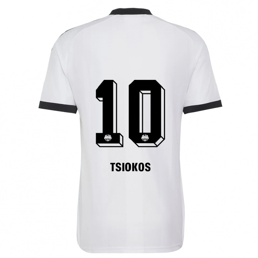 Danxen Enfant Maillot Leonidas Ilias Tsiokos #10 Noir Blanc Tenues Extérieur 2026/27 T-Shirt