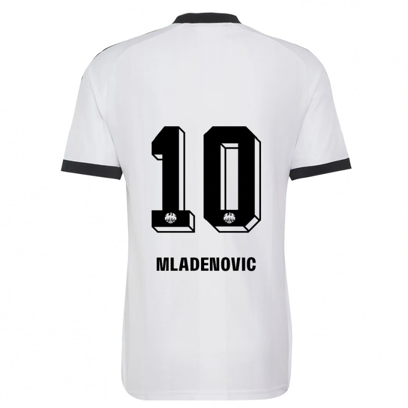 Danxen Enfant Maillot Marko Mladenovic #10 Noir Blanc Tenues Extérieur 2026/27 T-Shirt