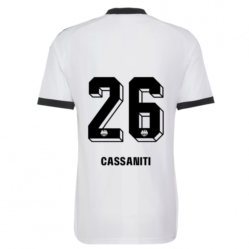 Danxen Enfant Maillot Nino Cassaniti #26 Noir Blanc Tenues Extérieur 2026/27 T-Shirt