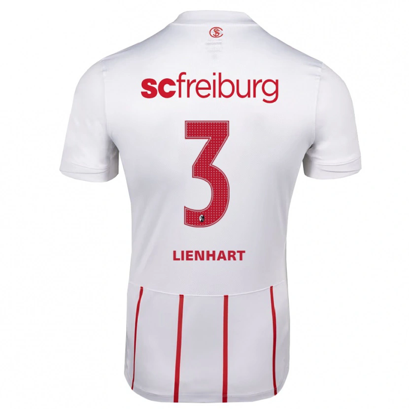 Danxen Enfant Maillot Philipp Lienhart #3 Blanc Rouge Jaune Tenues Extérieur 2026/27 T-Shirt