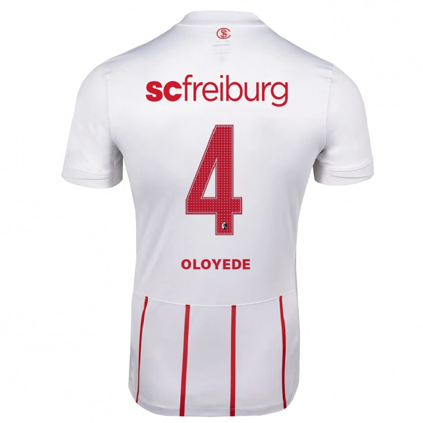 Danxen Enfant Maillot Sebastian Oloyede #4 Blanc Rouge Jaune Tenues Extérieur 2026/27 T-Shirt