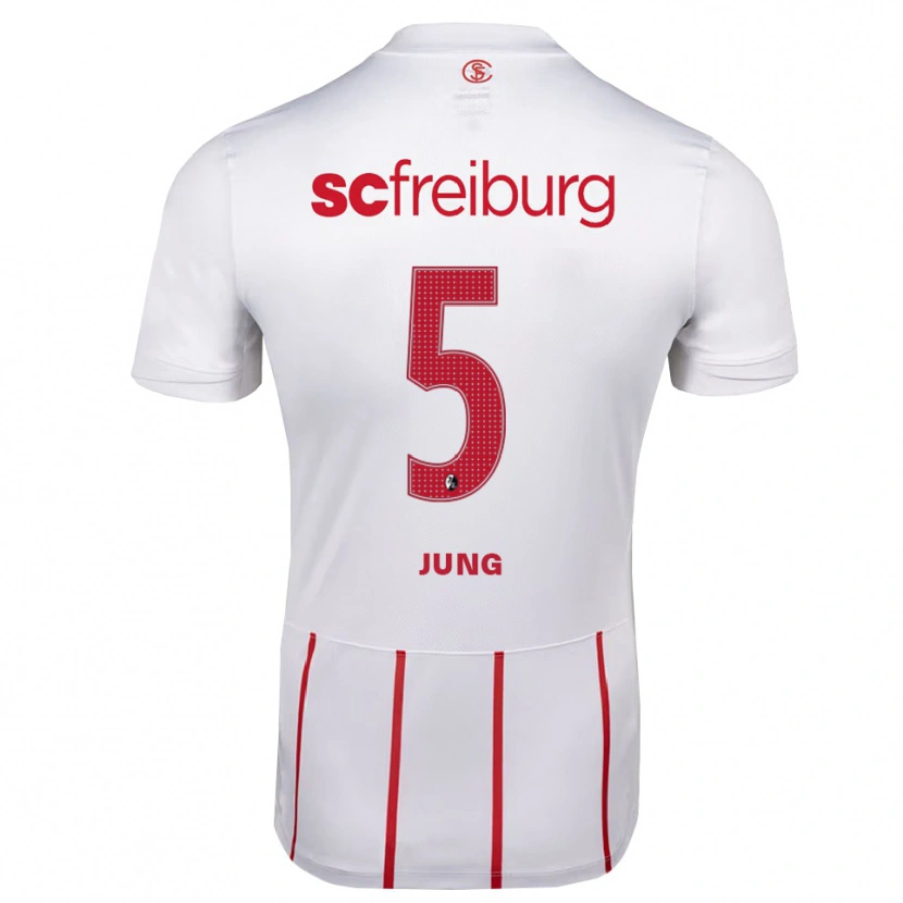 Danxen Enfant Maillot Anthony Jung #5 Blanc Rouge Jaune Tenues Extérieur 2026/27 T-Shirt