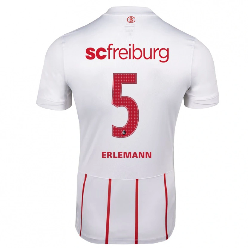 Danxen Enfant Maillot Linus Erlemann #5 Blanc Rouge Jaune Tenues Extérieur 2026/27 T-Shirt