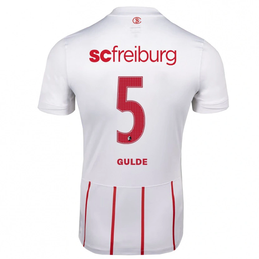 Danxen Enfant Maillot Manuel Gulde #5 Blanc Rouge Jaune Tenues Extérieur 2026/27 T-Shirt