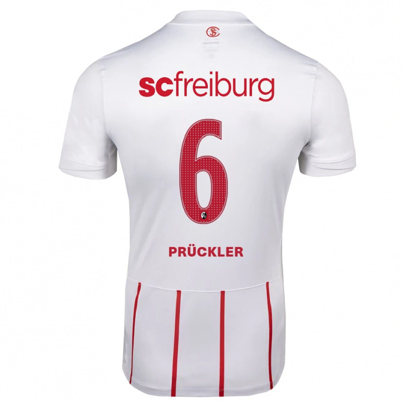 Danxen Enfant Maillot Moritz Prückler #6 Blanc Rouge Jaune Tenues Extérieur 2026/27 T-Shirt