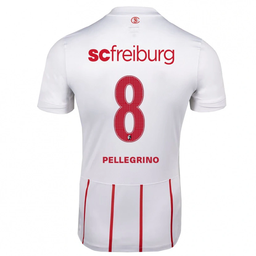 Danxen Enfant Maillot Gabriel Pellegrino #8 Blanc Rouge Jaune Tenues Extérieur 2026/27 T-Shirt