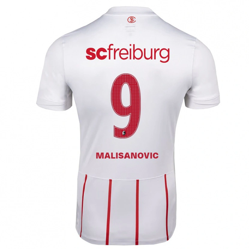 Danxen Enfant Maillot Darko Malisanovic #9 Blanc Rouge Jaune Tenues Extérieur 2026/27 T-Shirt