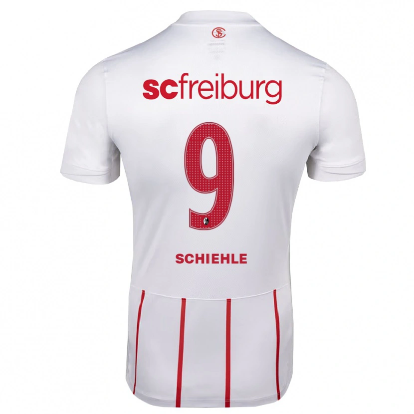 Danxen Enfant Maillot Yanis Schiehle #9 Blanc Rouge Jaune Tenues Extérieur 2026/27 T-Shirt