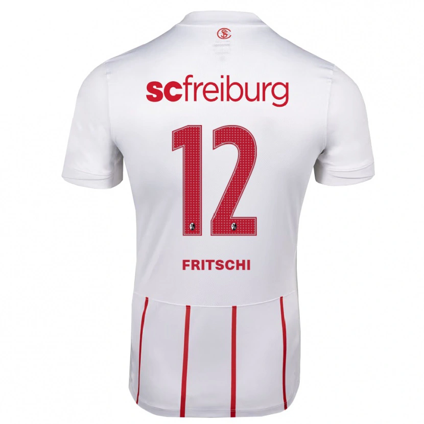 Danxen Enfant Maillot Emilio Fritschi #12 Blanc Rouge Jaune Tenues Extérieur 2026/27 T-Shirt