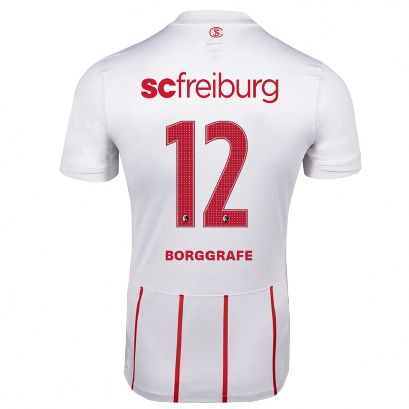 Danxen Enfant Maillot Rafaela Borggräfe #12 Blanc Rouge Jaune Tenues Extérieur 2026/27 T-Shirt