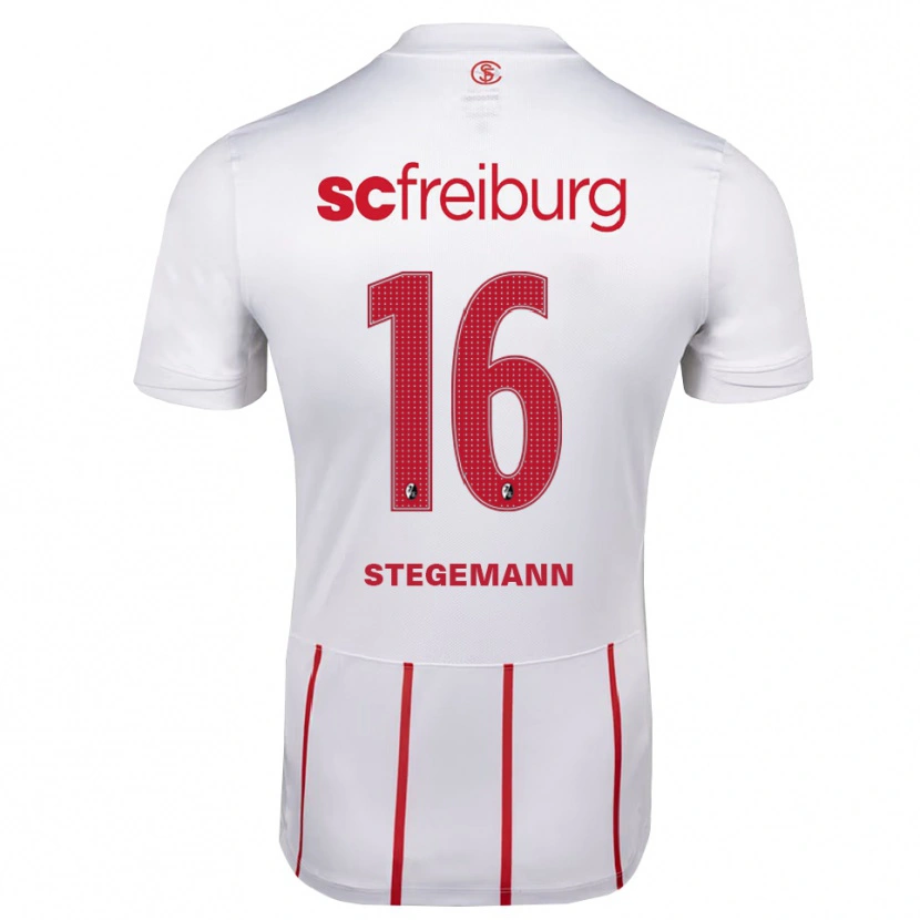 Danxen Enfant Maillot Greta Stegemann #16 Blanc Rouge Jaune Tenues Extérieur 2026/27 T-Shirt