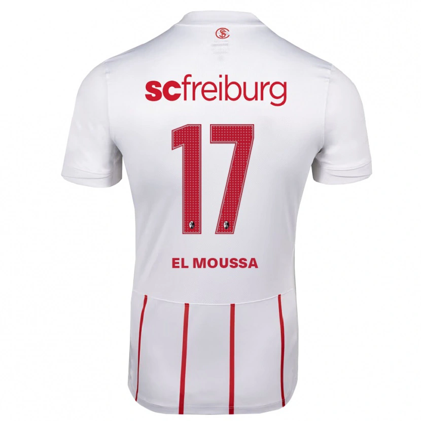 Danxen Enfant Maillot Barack El Moussa #17 Blanc Rouge Jaune Tenues Extérieur 2026/27 T-Shirt