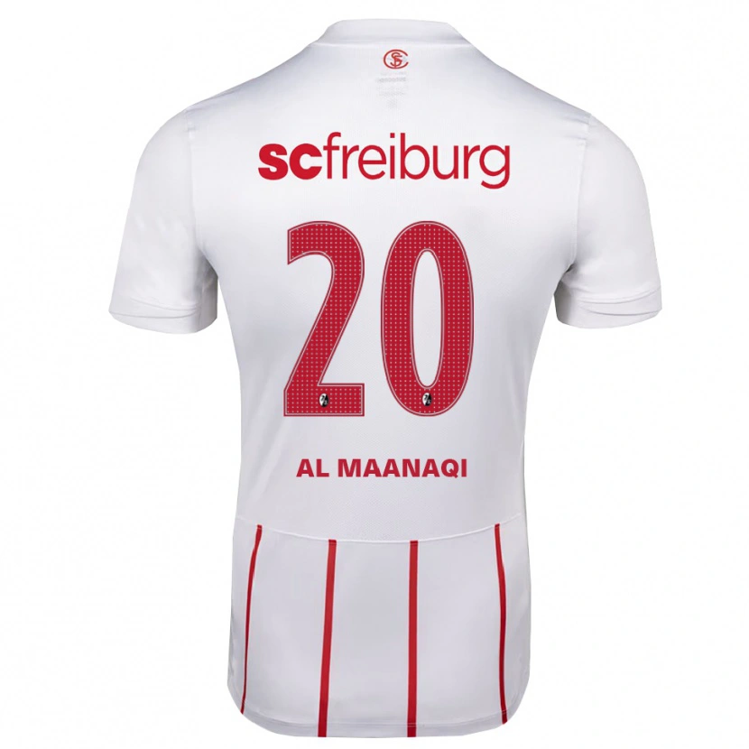 Danxen Enfant Maillot Jawad Al Maanaqi #20 Blanc Rouge Jaune Tenues Extérieur 2026/27 T-Shirt