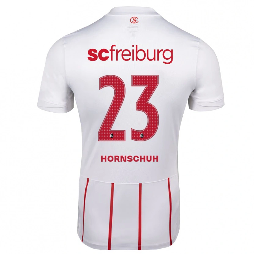 Danxen Enfant Maillot Marc Hornschuh #23 Blanc Rouge Jaune Tenues Extérieur 2026/27 T-Shirt