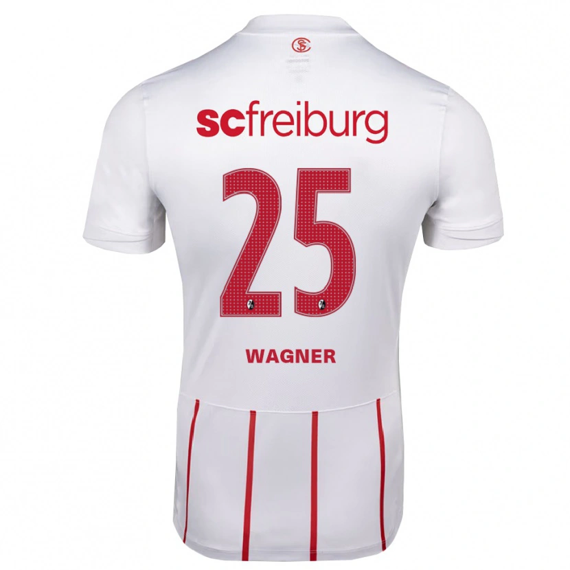 Danxen Enfant Maillot Noah Wagner #25 Blanc Rouge Jaune Tenues Extérieur 2026/27 T-Shirt