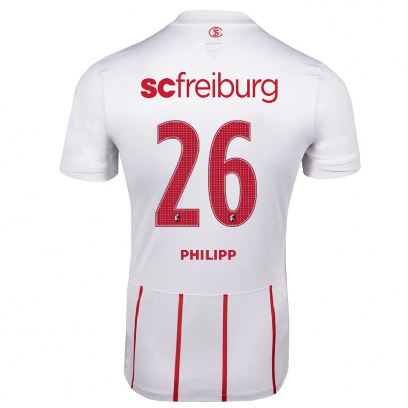 Danxen Enfant Maillot Maximilian Philipp #26 Blanc Rouge Jaune Tenues Extérieur 2026/27 T-Shirt