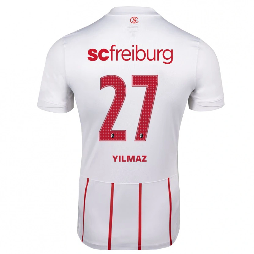Danxen Enfant Maillot Berkay Yılmaz #27 Blanc Rouge Jaune Tenues Extérieur 2026/27 T-Shirt