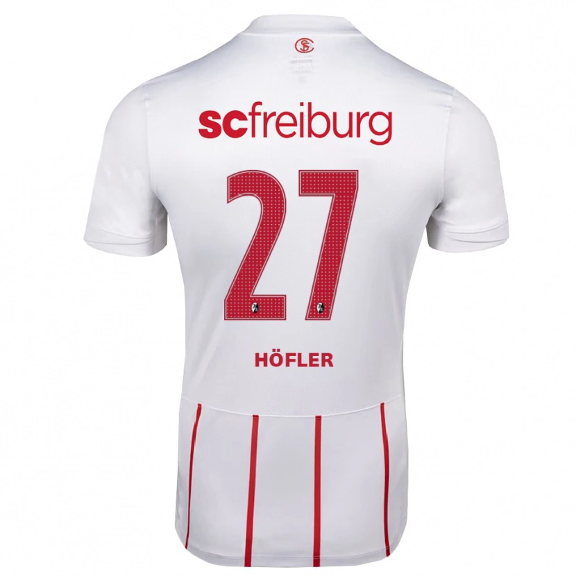 Danxen Enfant Maillot Nicolas Höfler #27 Blanc Rouge Jaune Tenues Extérieur 2026/27 T-Shirt