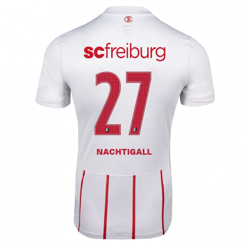 Danxen Enfant Maillot Sophie Nachtigall #27 Blanc Rouge Jaune Tenues Extérieur 2026/27 T-Shirt