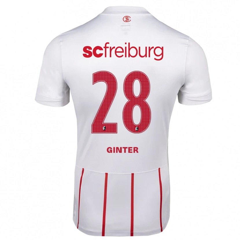 Danxen Enfant Maillot Matthias Ginter #28 Blanc Rouge Jaune Tenues Extérieur 2026/27 T-Shirt