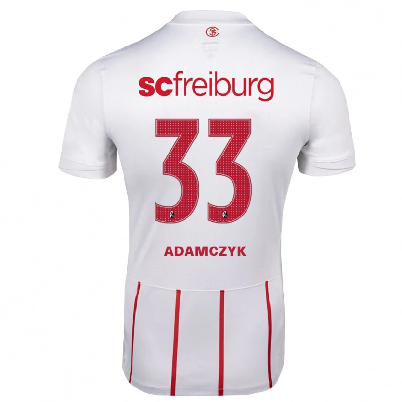 Danxen Enfant Maillot Rebecca Adamczyk #33 Blanc Rouge Jaune Tenues Extérieur 2026/27 T-Shirt