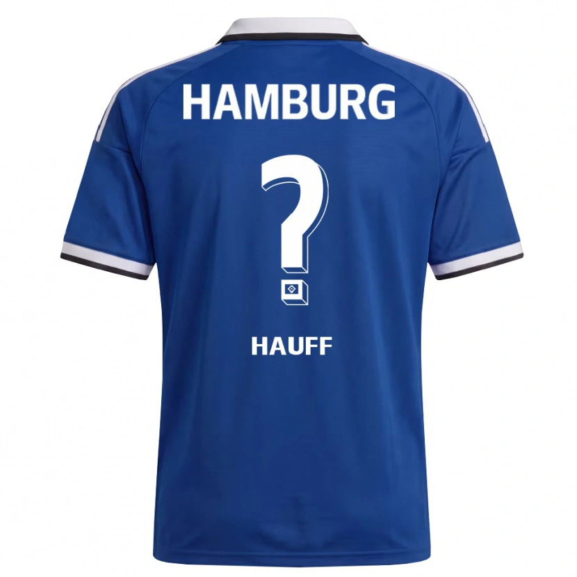 Danxen Enfant Maillot Daniel Hauff #0 Blanc Bleu Tenues Extérieur 2026/27 T-Shirt