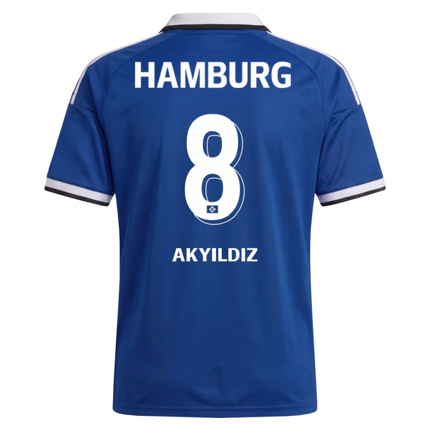 Danxen Enfant Maillot Liam Akyildiz #8 Blanc Bleu Tenues Extérieur 2026/27 T-Shirt