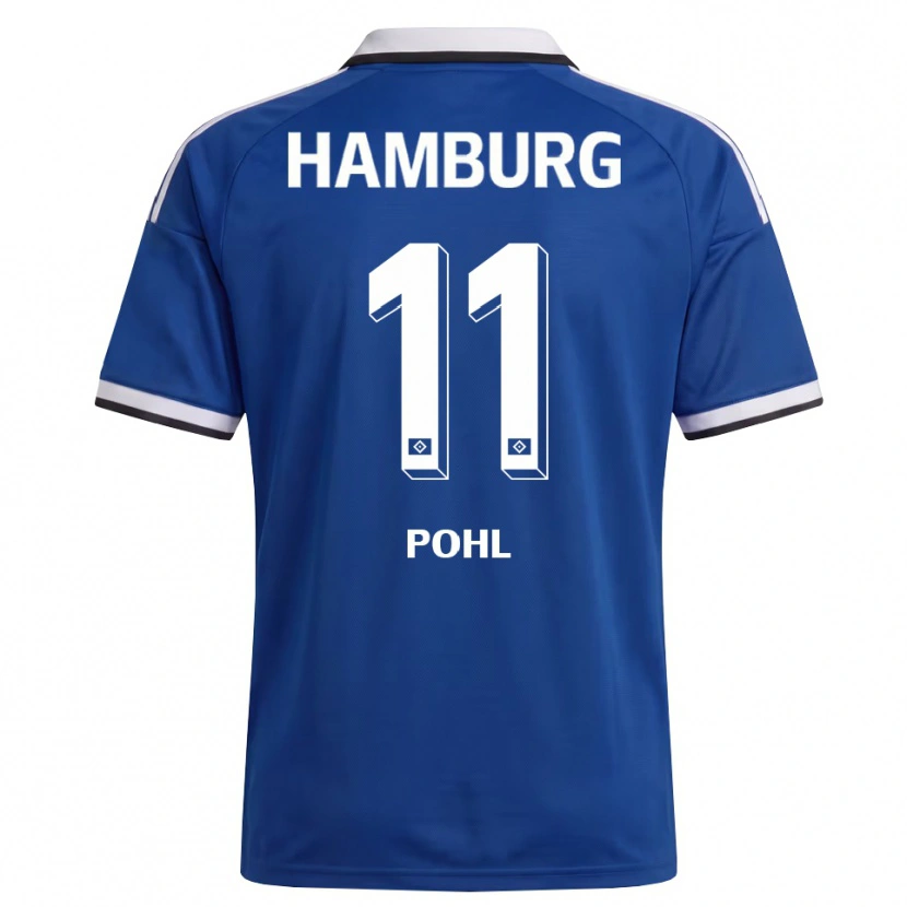Danxen Enfant Maillot Jannik Pohl #11 Blanc Bleu Tenues Extérieur 2026/27 T-Shirt